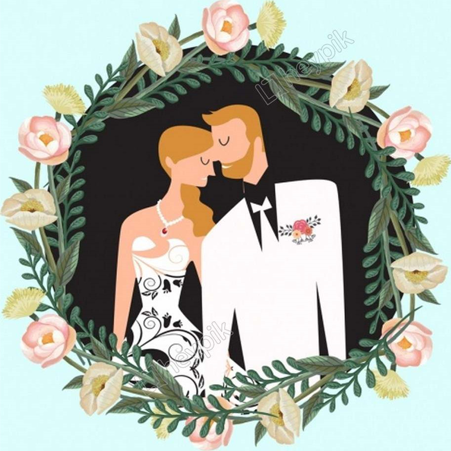 Панно жених и невеста. Damat Gelin logo Design Illustrator.